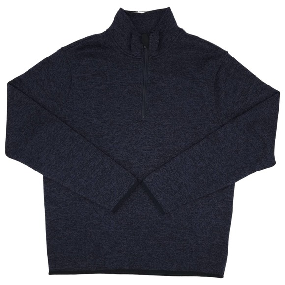 J. Crew Other - J. Crew Fleece Heather Pullover Quarter Zip Sweatshirt Navy Blue Mens - M